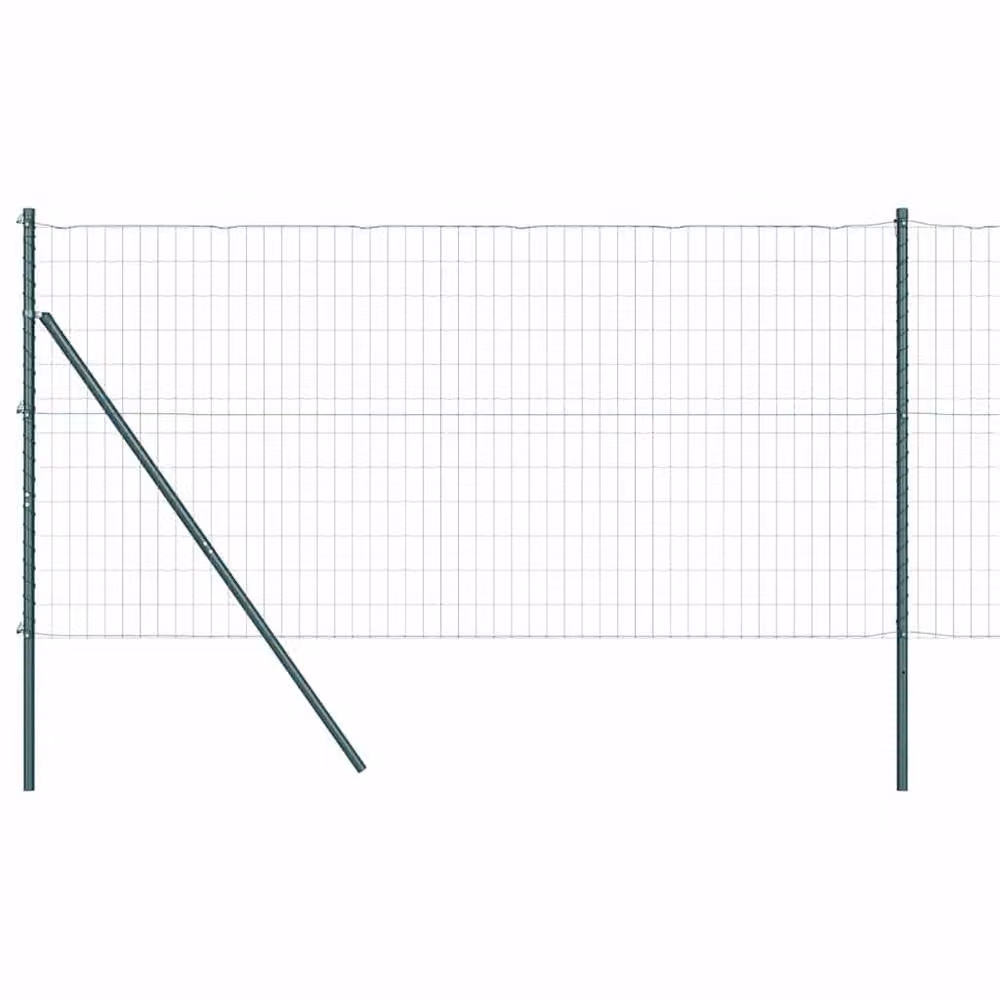 Berkfield Home Green Euro Fence with 7 Posts, Galvanised Steel, W: 10 m, H: 1 m – 2