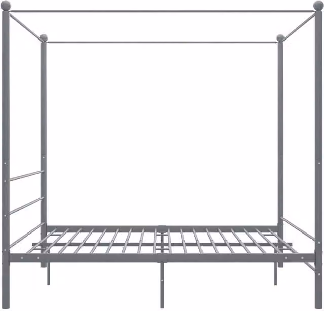Berkfield Home Grey Metal Canopy Bed Frame, W/D/H: 180 x 200 x 208 cm