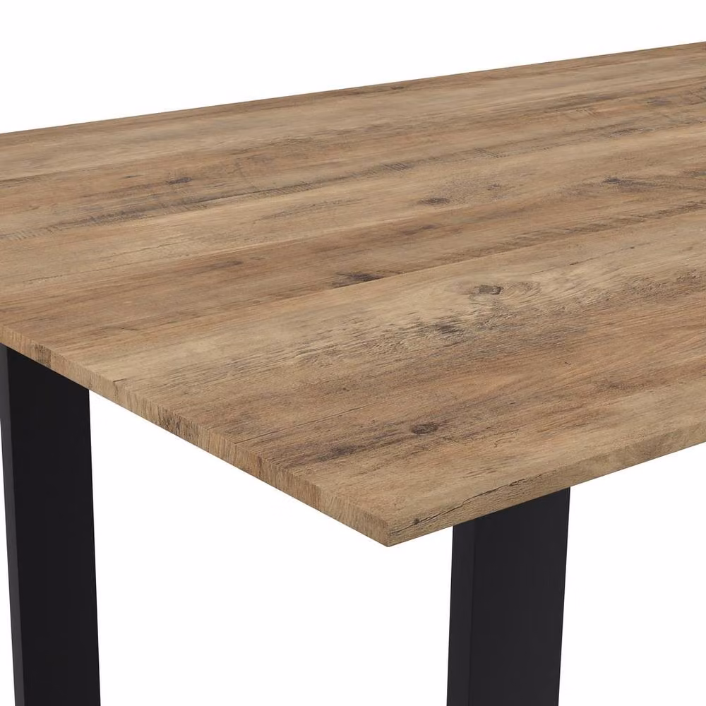 LPD Antibes Modern Rectangular Dining Table in Black and Brown, W: 180 cm, D: 90 cm, H: 76 cm – 4