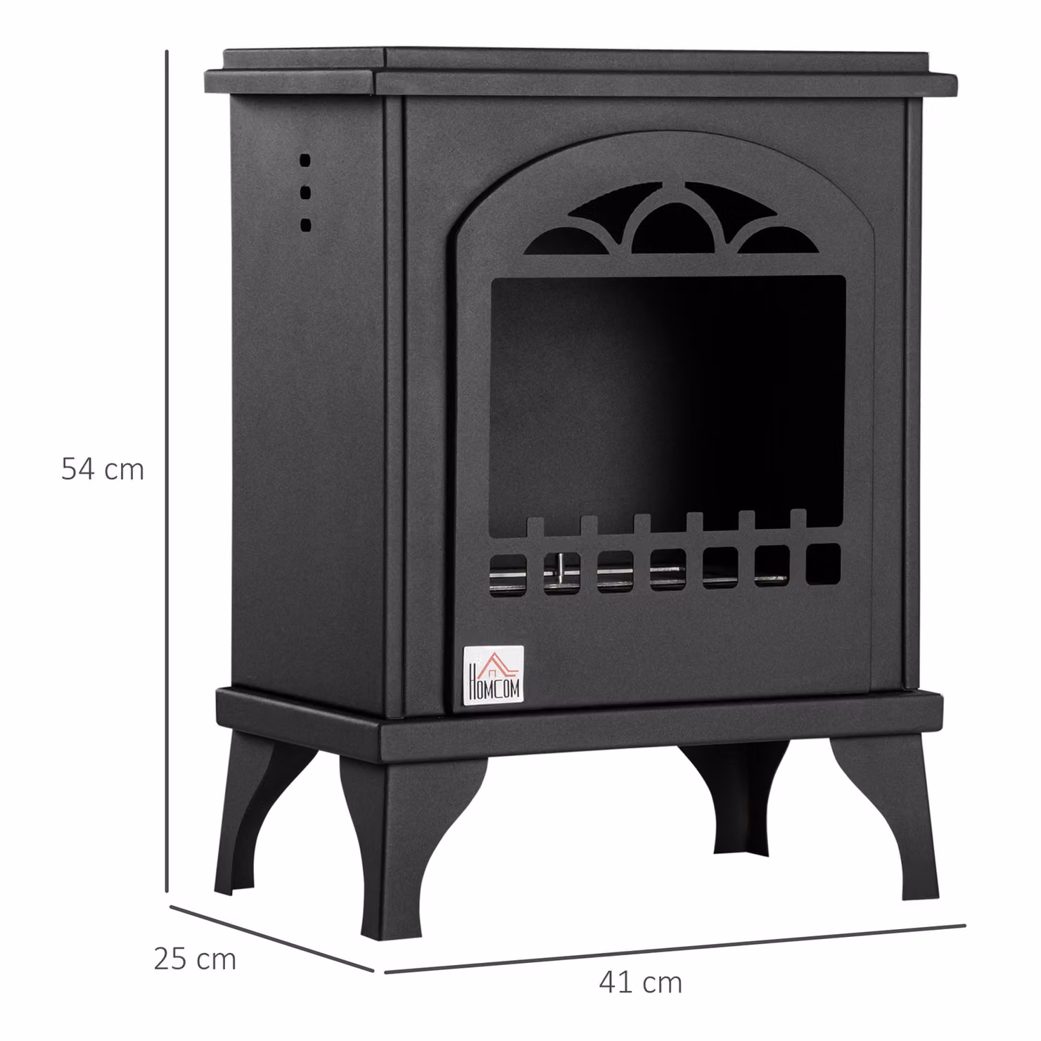 HOMCOM Modern Bioethanol Fireplace Stove, Black, 0.9L Tank – 3