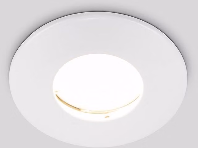 ValueLights White IP65 Fire Rated Recessed Round Downlight with Replaceable GU10 Bulb