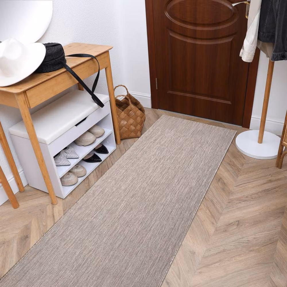 RugsX Sion Runner in Beige, Flat Weave Polypropylene Rectangular Rug, W: 70 cm, L: 300 cm – 2