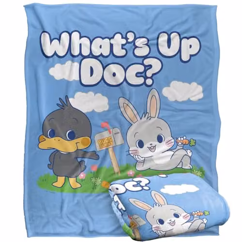 Warner Bros. Looney Tunes Gokko What's Up Doc? LOGOVISION Silky Touch Super Soft Fleece Throw Blanket, Multicolour, W: 152 cm, D: 127 cm – 1