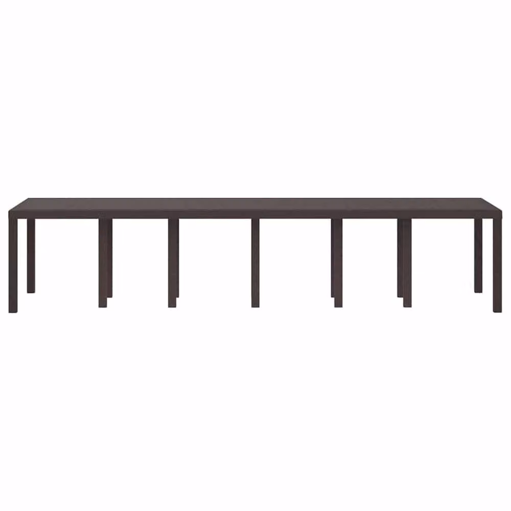 Berkfield Home Brown Poly Rattan Extendable Garden Table, W: 350 cm, D: 100 cm, H: 73 cm – 3