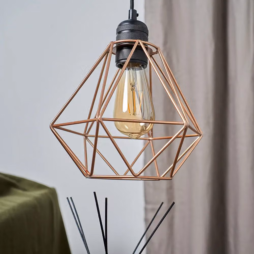 ValueLights Diablo Industrial Copper Ceiling Pendant Shade Pair – 4