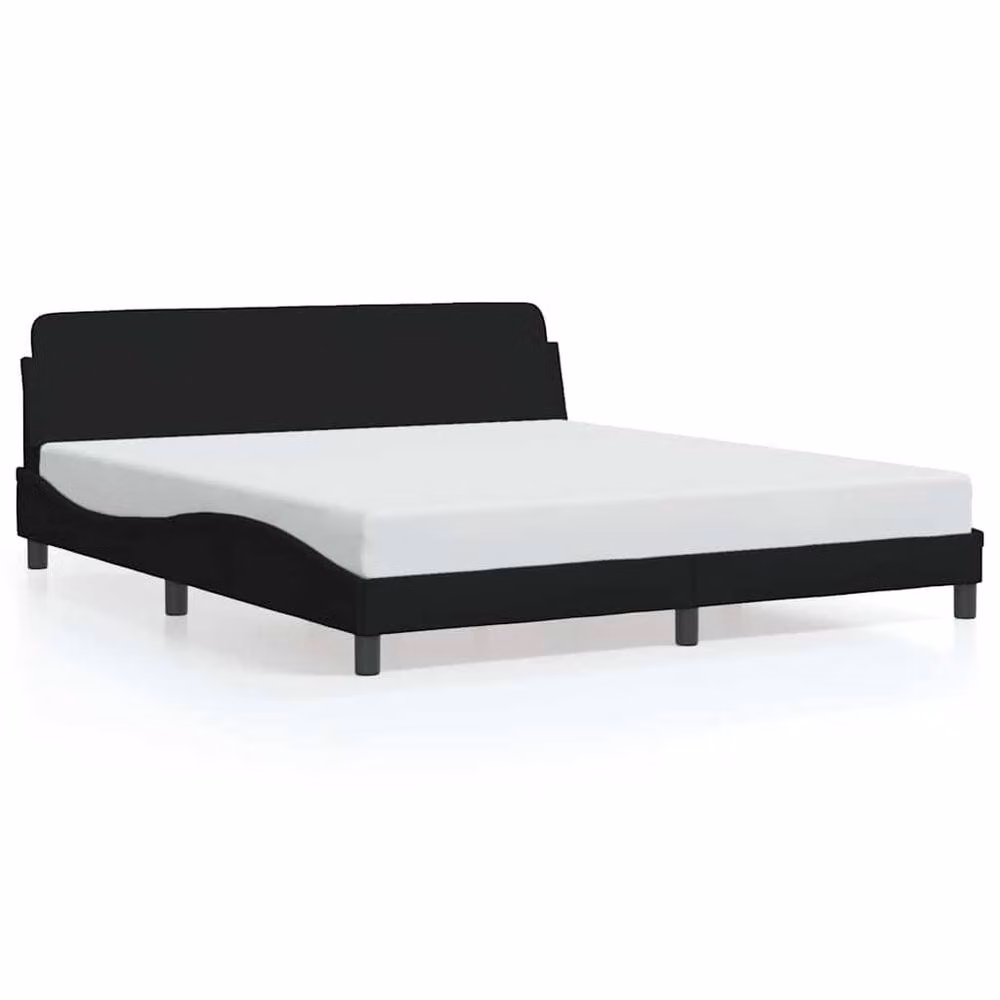 Berkfield Home Dover Upholstered Fabric Bed Frame, Black, W: 180 cm, D: 200 cm – 2