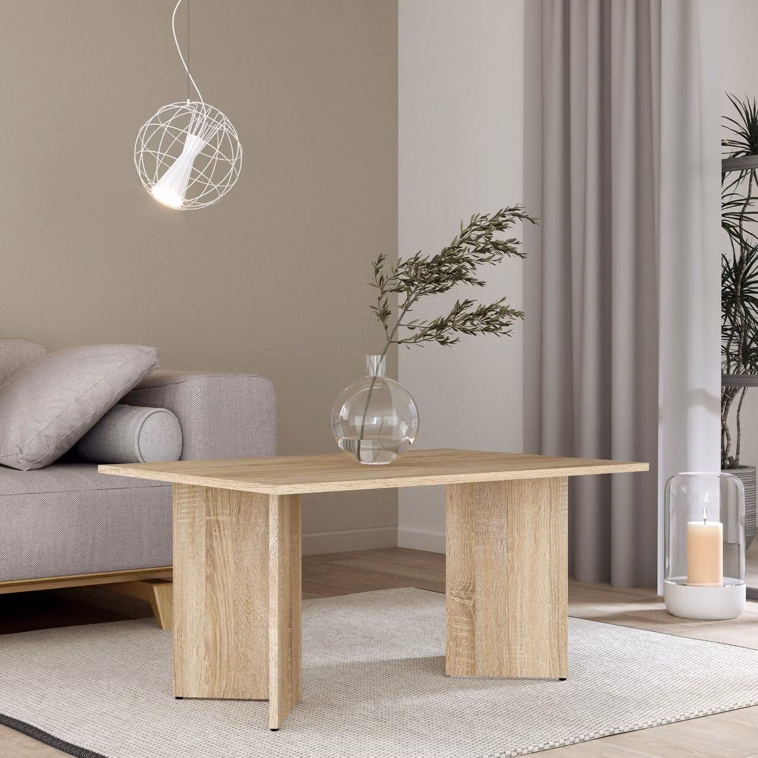 Furniture To Go Karon Rectangular Coffee Table in Light Oak – 2