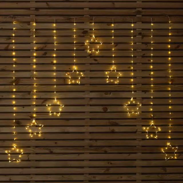Samuel Alexander White LED Star Curtain Christmas Lights, 120 cm – 1