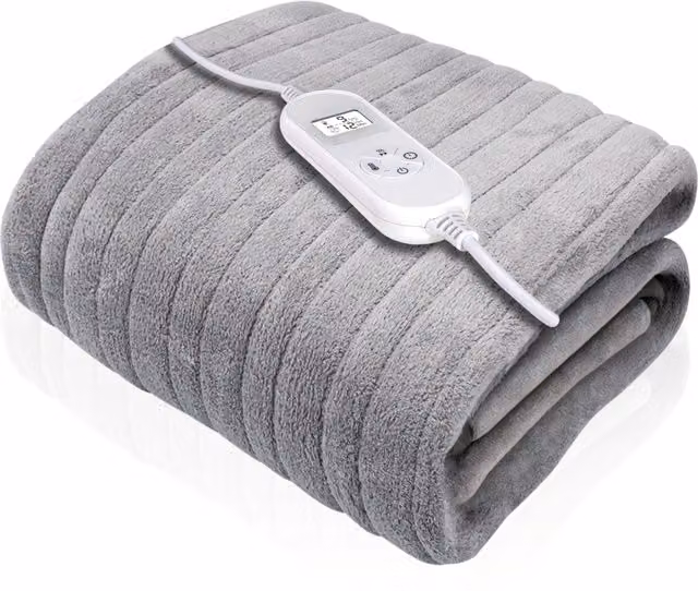 Dreamcatcher XL Electric Heated Double Fleece Throw Blanket in Silver