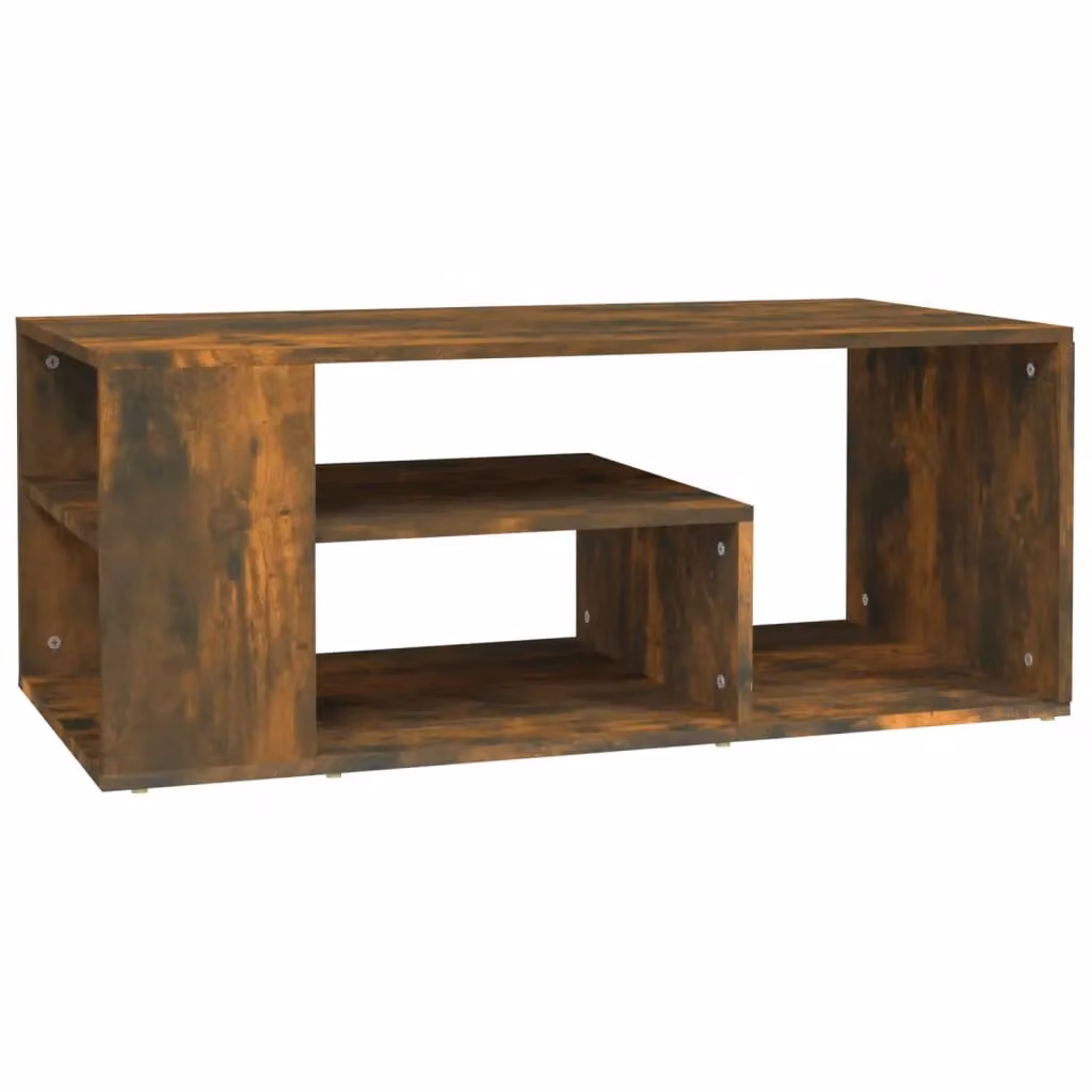 Berkfield Home Modern Rectangular Coffee Table in Smoked Oak Brown, W/D/H: 100 x 50 x 40 cm – 2