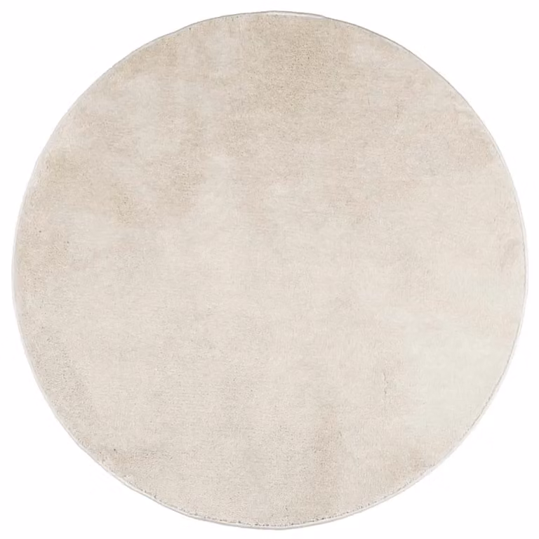Berkfield Home OVIEDO Round Short Pile Rug in Beige, Diameter: 120 cm