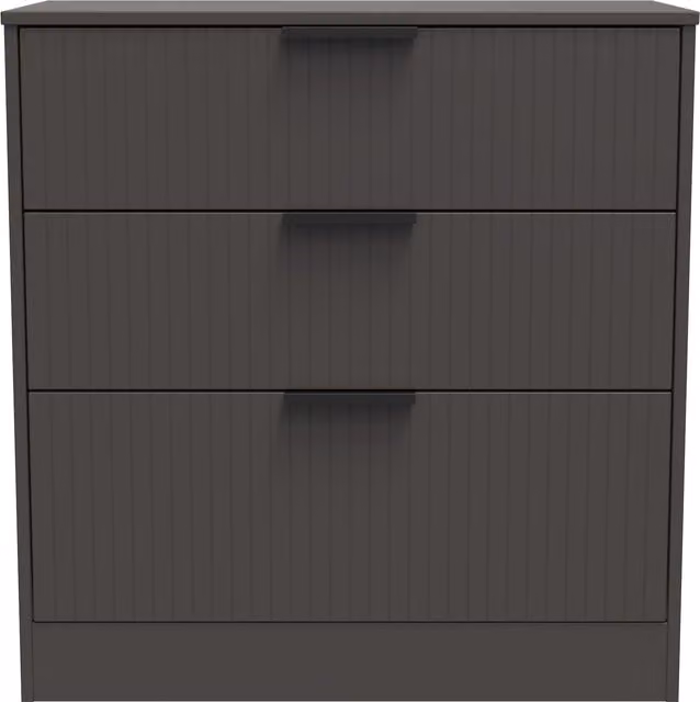 Ready Assembled 2 U Denver 3 Drawer Deep Chest in Dark Grey