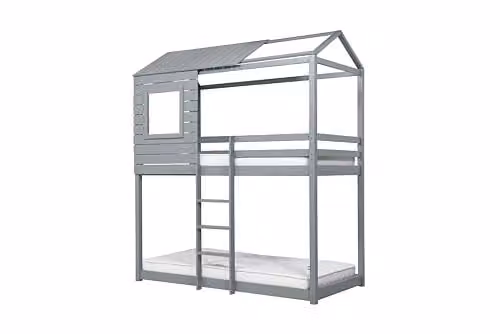 Birlea Adventure Solid Wood Pine Bunk Bed Frame in Grey, W/D/H: 228 x 90 x 197 cm