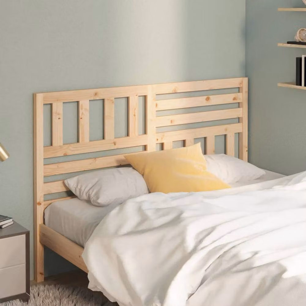 Berkfield Home Rustic Solid Wood Pine Bed Headboard in Natural, W/D/H: 146 x 4 x 100 cm – 2