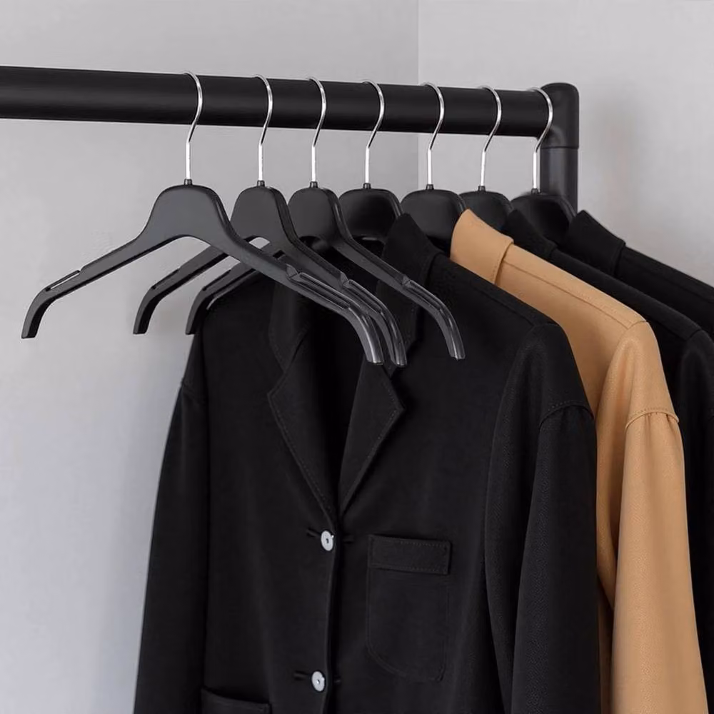 PAWNORA Black Plastic Space Saving Clothes Hangers with Swivel Hook, Pack of 80, Width: 43 cm – 4