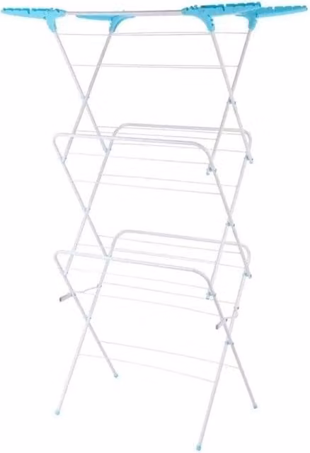 Nordara Metal 3-Tier Folding Clothes Airer Free Standing Laundry Dryer in White, W: 100 cm, D: 15 cm