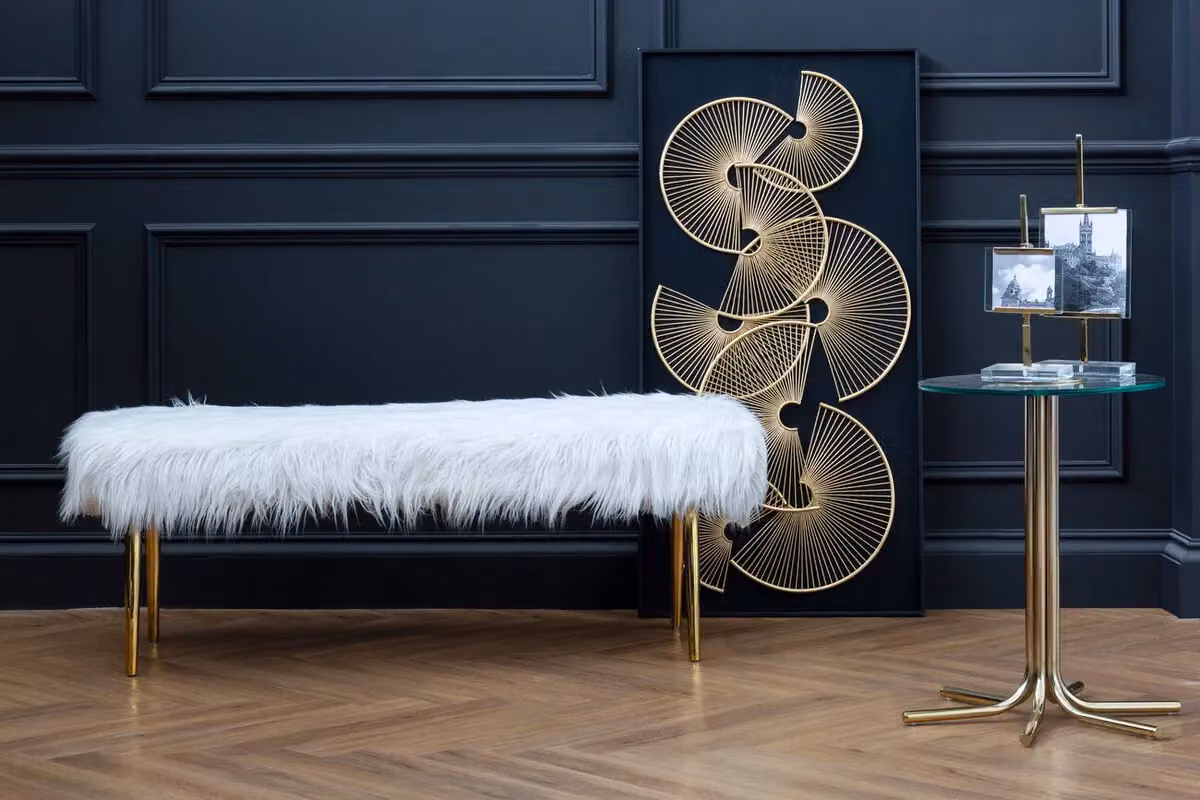 Orsina Round Glass Top Side Table with Gold Metal Legs – 2