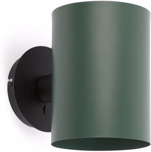 Faro Guadalupe Wall Light in Black and Green with E27 Socket