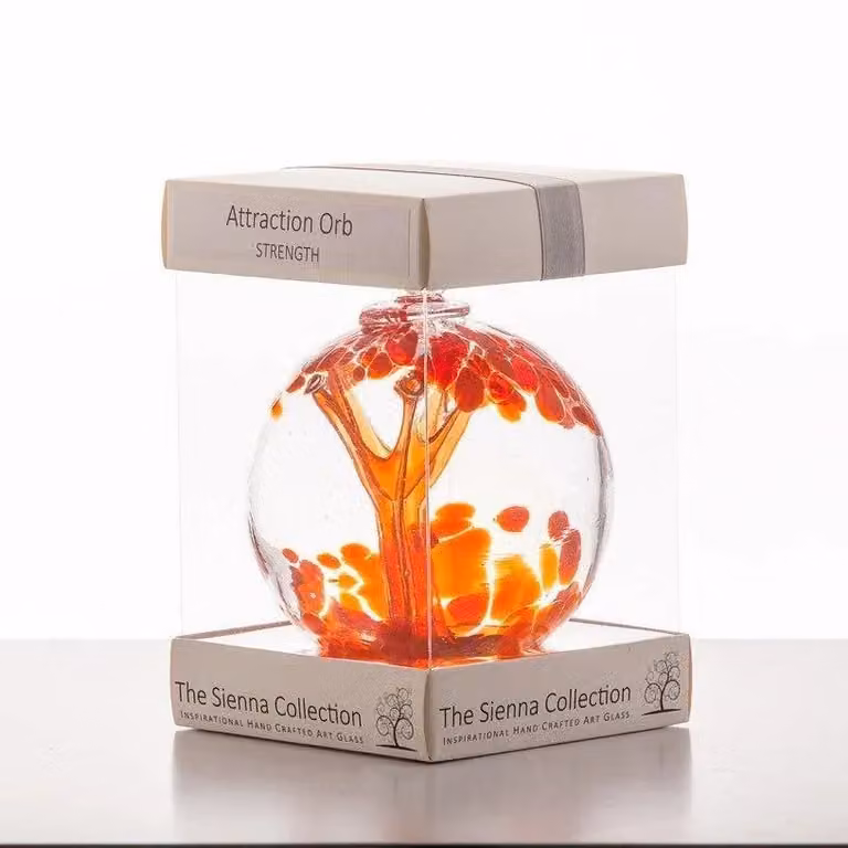 Sienna Glass Attraction Orb Strength Red Abstract Glass Hanging Bauble