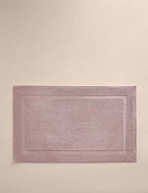 M&S Luxury Egyptian Cotton Non-Slip Bath Mat in Pink