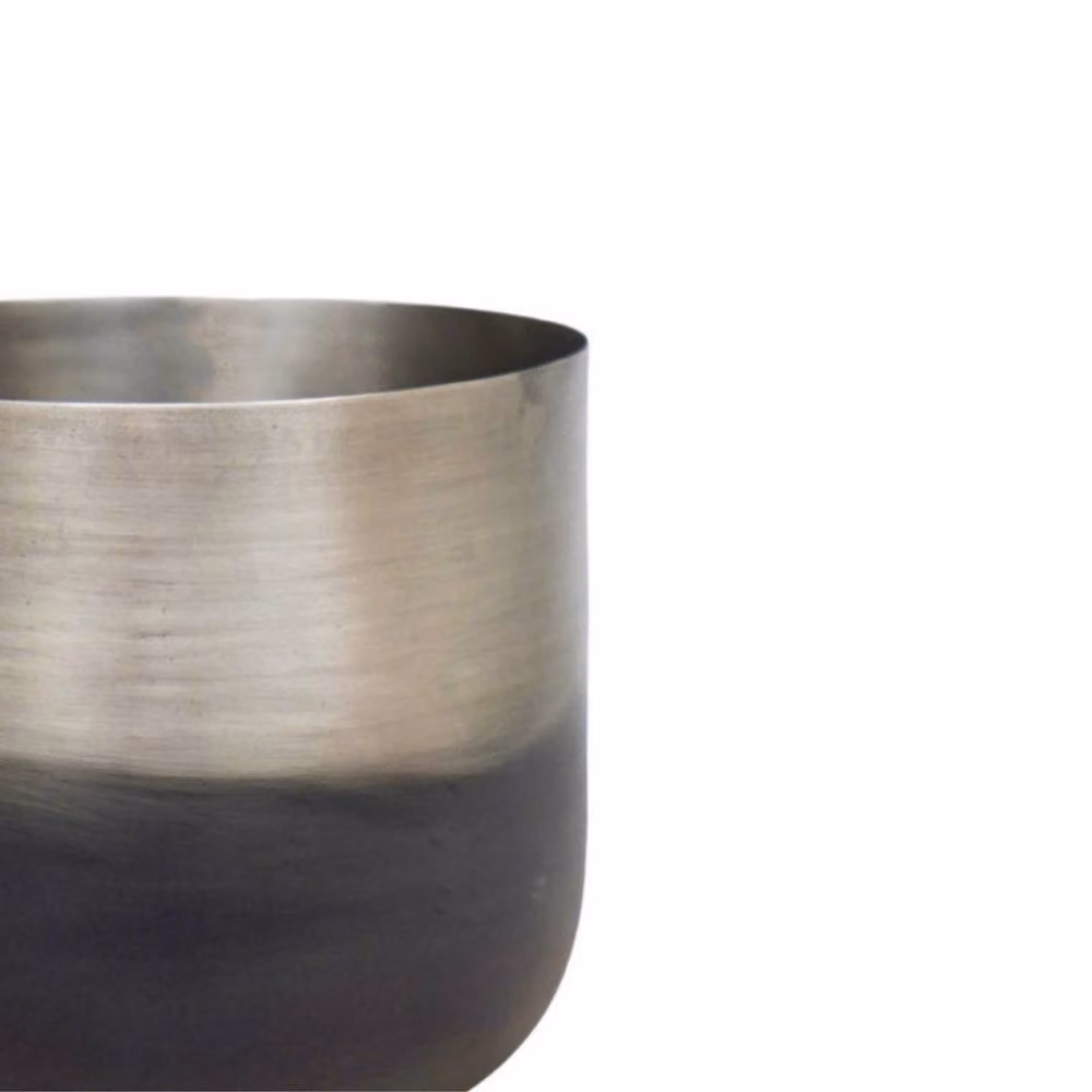Ivyline Oscar Two Tone Silver Metal Tabletop Planter Set of 2 – 3