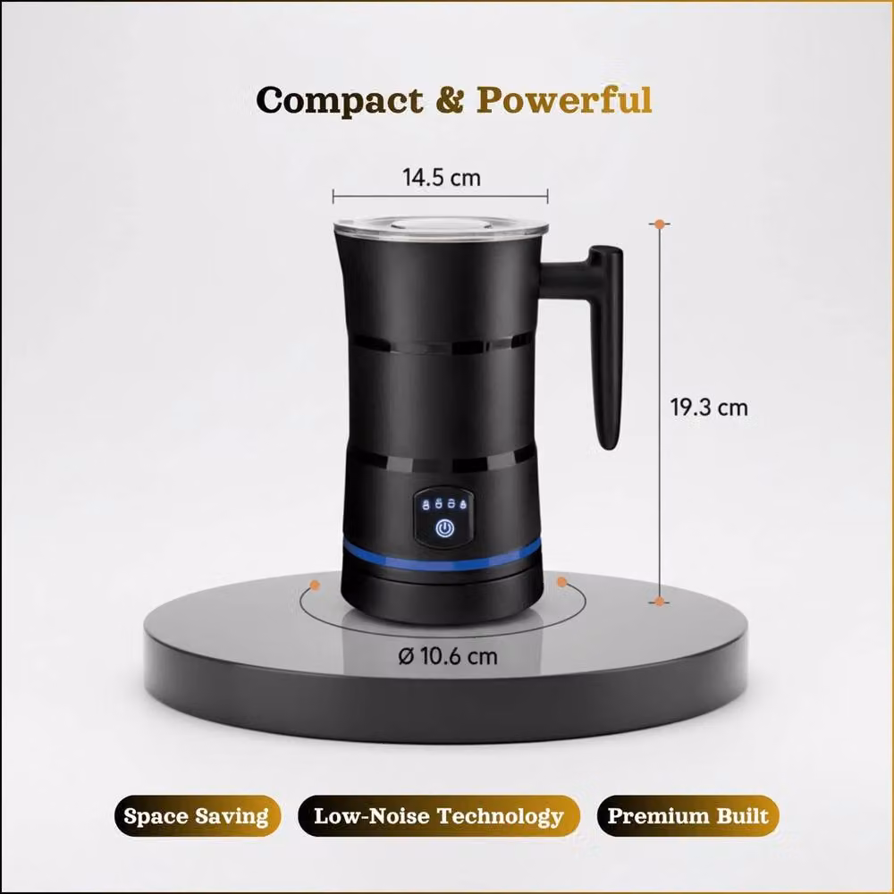 NESTLUNE 4-in-1 Electric Automatic Milk Frother in Black – 4