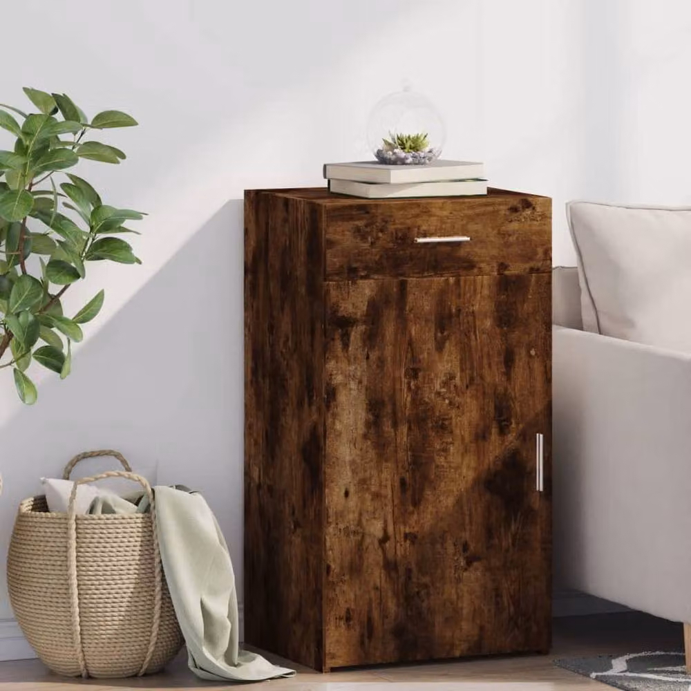 Berkfield Home Smoked Oak Sideboard in Brown, W/D/H: 50 x 42.5 x 93 cm – 2