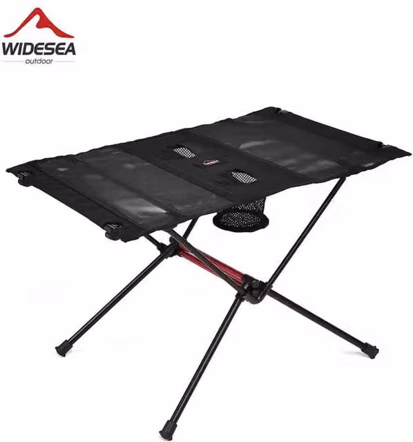Widesea Black Folding Camping Picnic Table for Outdoor Travel