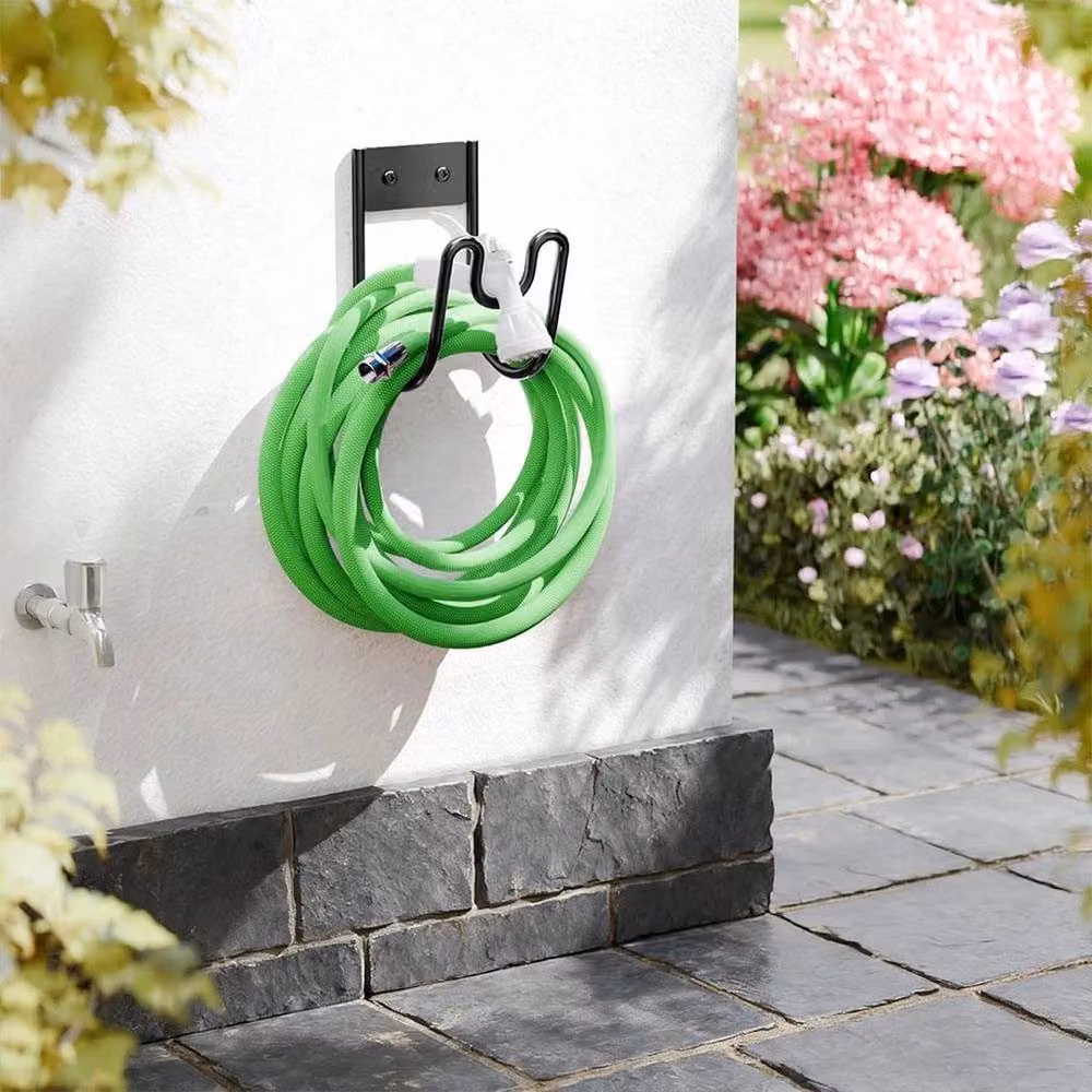 Kelvenix Heavy Duty Metal Wall-Mounted Garden Hose Hanger in Black – 5