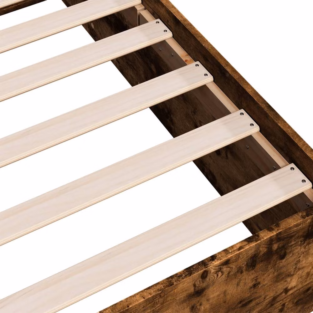 Berkfield Home Single Bed Frame in Smoked Oak Brown, W/D/H: 90 x 190 x 35 cm – 5