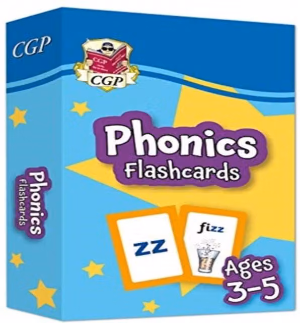 CGP Books Phonics Flashcards for Ages 3-5 Multicolour Paper Hardback Book