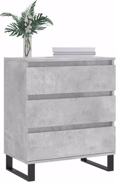 Berkfield Home Sideboard in Concrete Grey, W/D/H: 60 x 35 x 70 cm – 1