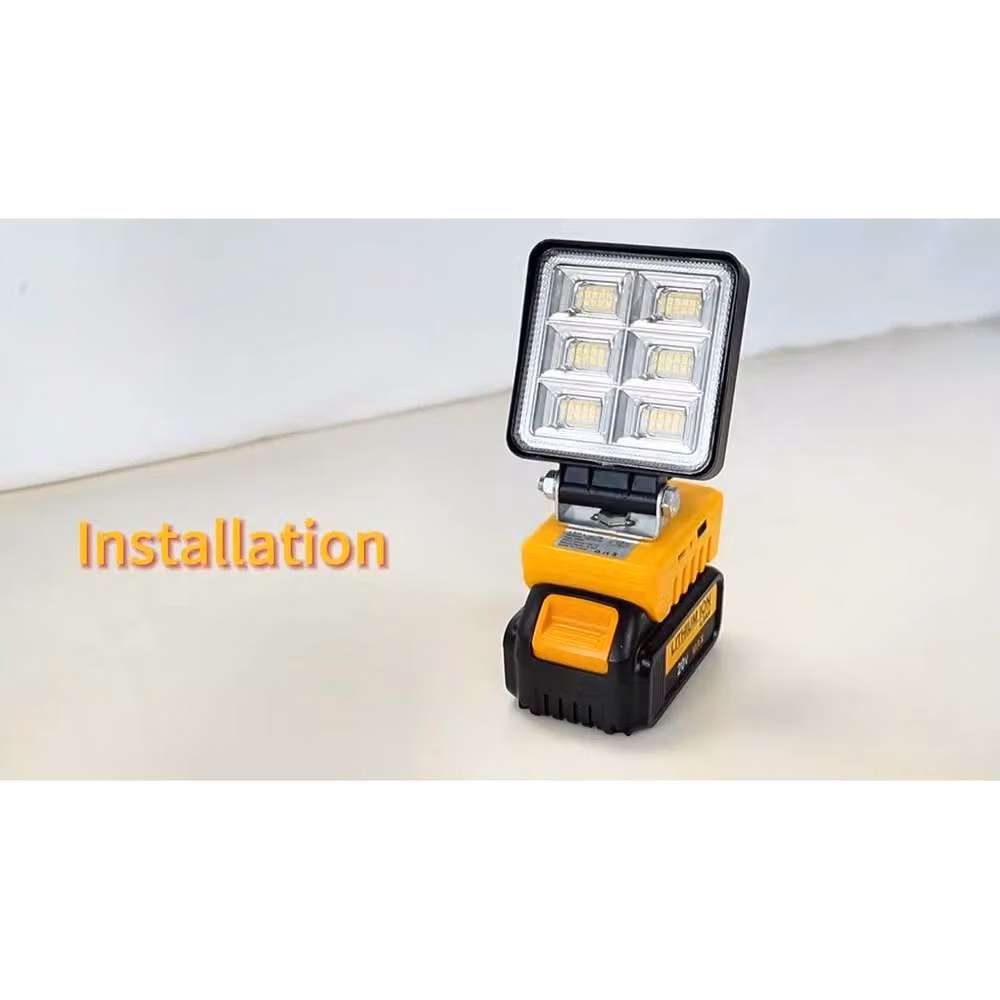 FLAVORA Cordless LED Spotlight Work Light and Floodlight in Yellow – 4