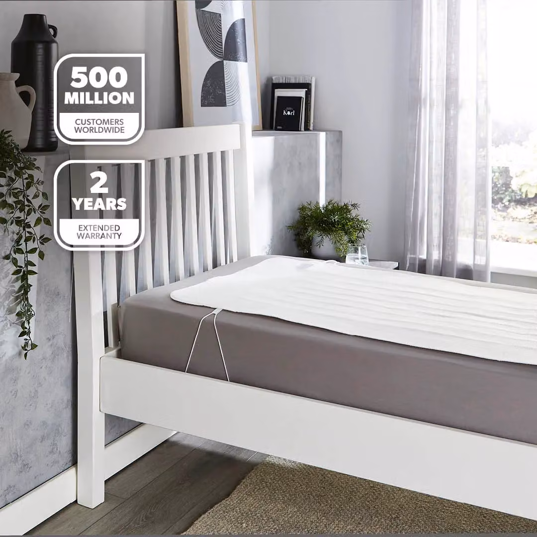 Geepas Electric Heated Under Blanket in White with 3 Heat Settings and Auto Shut-Off – 2