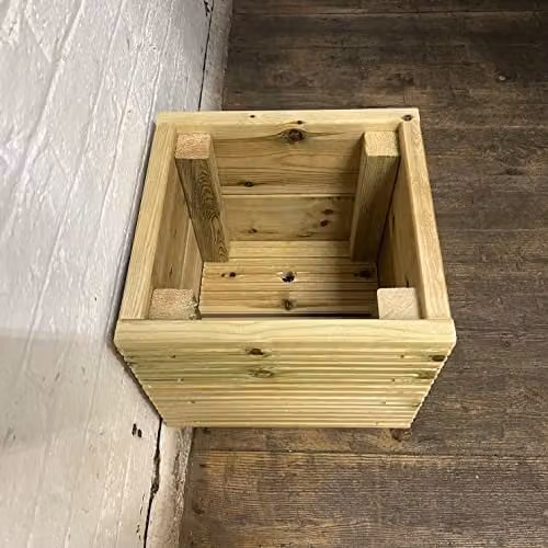 Planter Potters Brown Wooden Tub Planter for Ornamental, Herb and Vegetable Gardens – 4