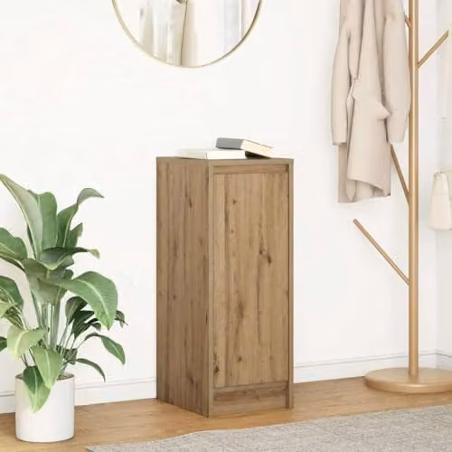 vidaXL Artisan Oak Sideboard in Brown, W/D/H: 29.5 x 34 x 76 cm – 2