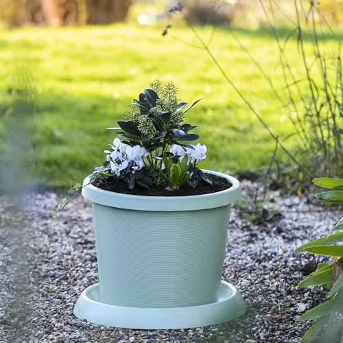 Garden Gear Green Plastic Planter with Saucer, Diameter: 42 cm – 2