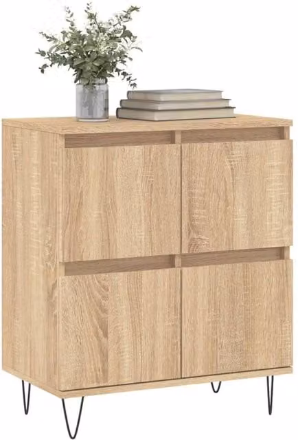 Berkfield Home Sonoma Oak Sideboard in Light Brown, W/D/H: 60 x 35 x 70 cm