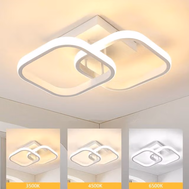 COMELY 18W Modern Square LED Ceiling Light, White – 1