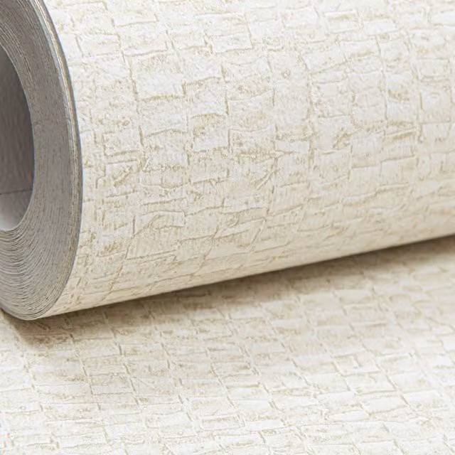 Arthouse Neutral Cream Linen Effect Plain Paste The Wall Wallpaper in Silver