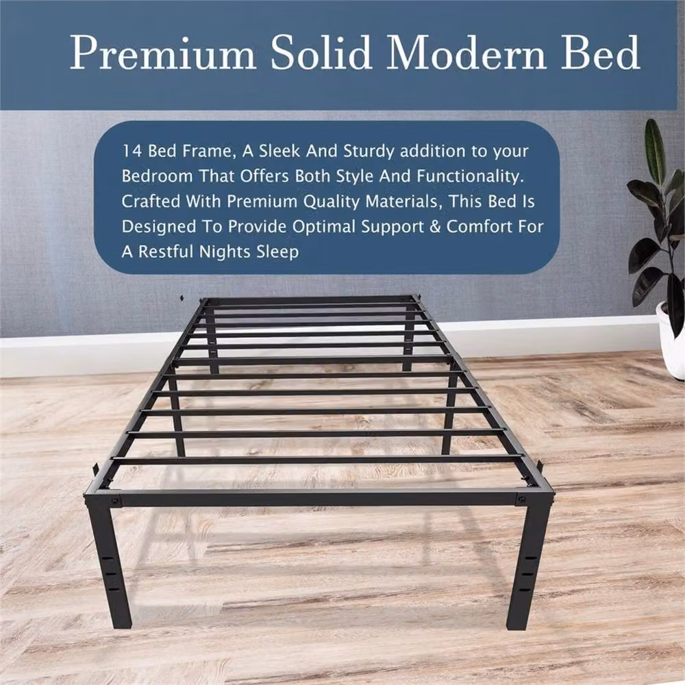 VOGREX Modern Twin Metal Bed Frame in Black – 4