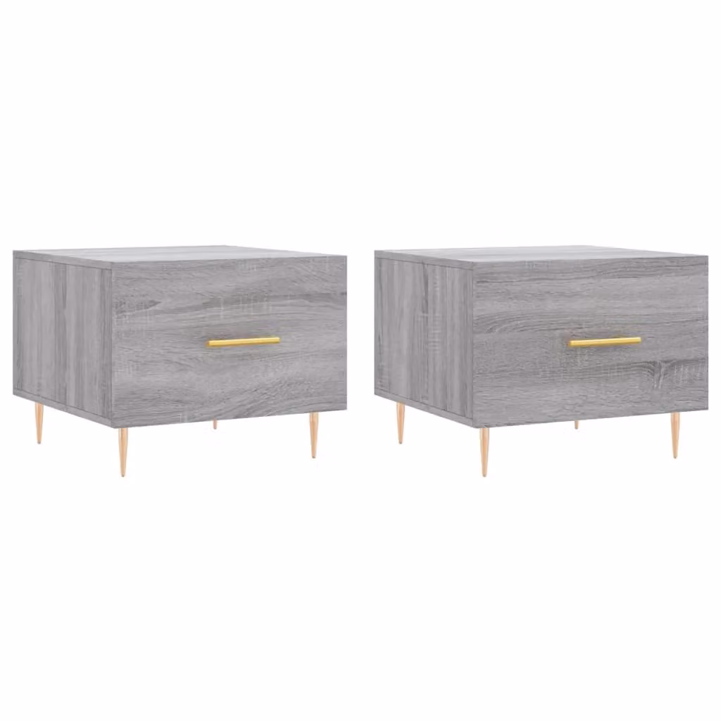 Berkfield Home Set of 2 Grey Sonoma Square Coffee Tables, W/D/H: 50 x 50 x 40 cm – 2