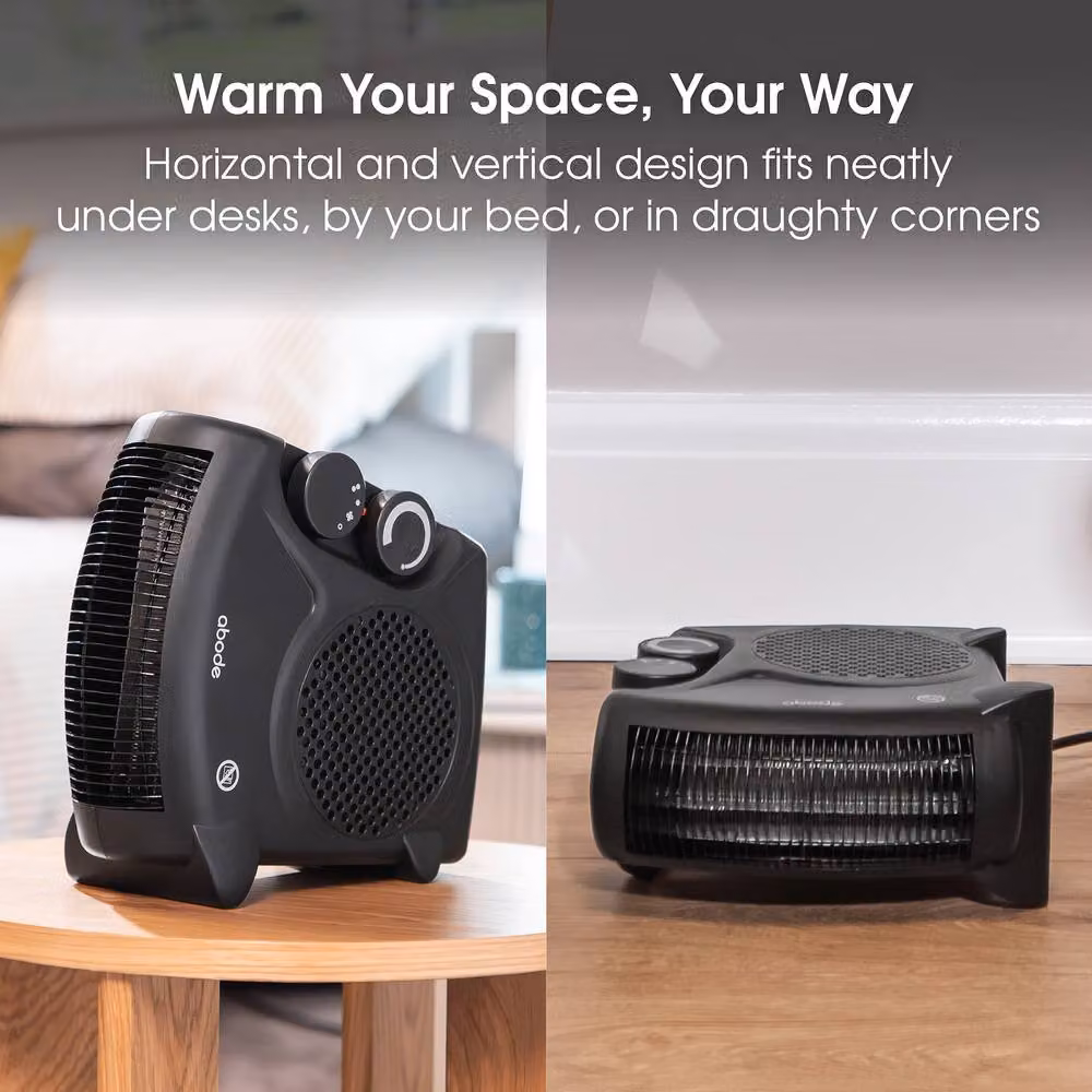 Abode AFH1001 2000W Electric Fan Heater with 2 Heat Settings and Overheat Protection in Black – 4