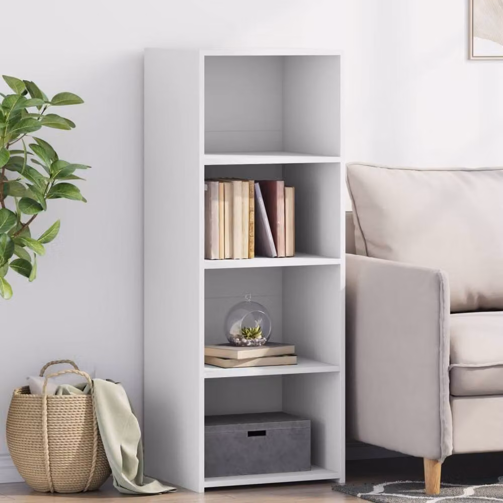 Berkfield Home White Highboard in MDF, W/D/H: 45 x 41 x 124 cm – 2