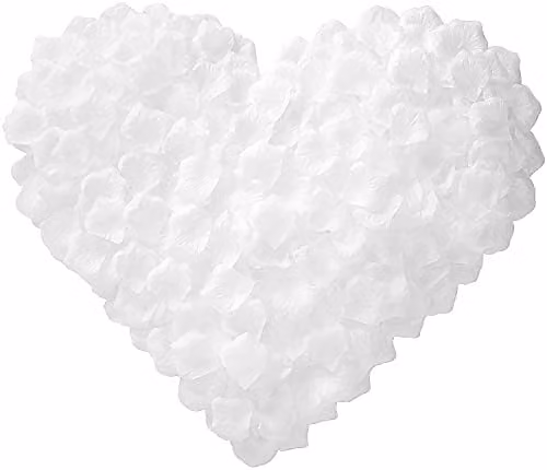 Shatchi White Silk Rose Petal Confetti for Weddings, Anniversaries and Mother's Day Decorations, 2000pcs