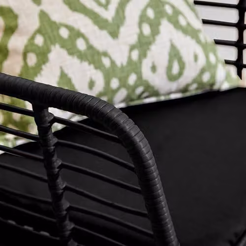 Neo 4 Piece Rattan Garden Furniture Set with 2 Seater Sofa, Armchair, Coffee Table and Cushions in Black and Grey – 6