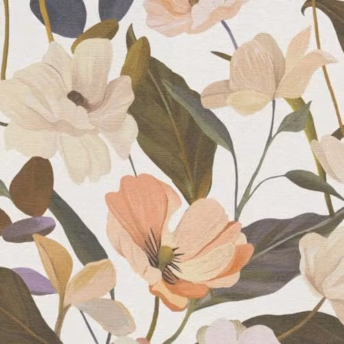 Erismann Fairy Blossom Floral Textured Vinyl Wallpaper in Cream and Black – 2