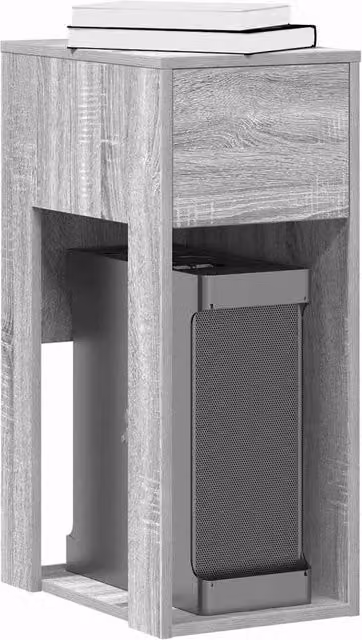 Berkfield Home Computer Tower Stand with Drawer in Grey Sonoma, W/D/H: 30 x 44 x 74 cm