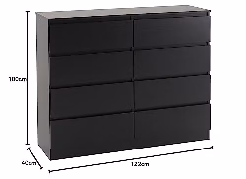 Seconique Malvern 8 Drawer Chest in Black – 7