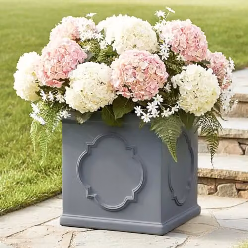 IDEALIST Grey Reinforced Stone Square Planter, 30 cm Diameter – 8